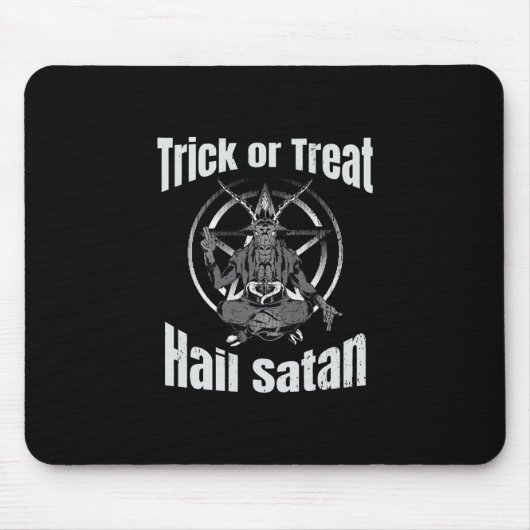 Hail Satan Pentagram Goat Halloween Muismat (Voorkant)