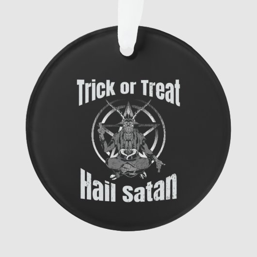 Hail Satan Pentagram Goat Halloween Ornament (voorkant)