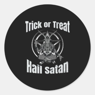 Hail Satan Pentagram Goat Halloween Ronde Sticker