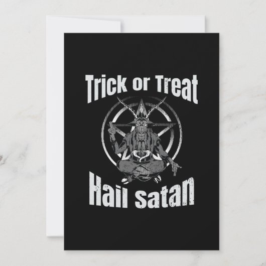 Hail Satan Pentagram Goat Halloween Save The Date (Voorkant)