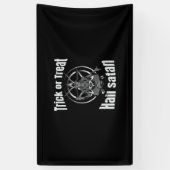 Hail Satan Pentagram Goat Halloween Spandoek (Verticaal)