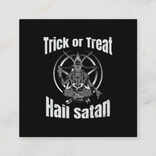 Hail Satan Pentagram Goat Halloween Vierkante Visitekaartje