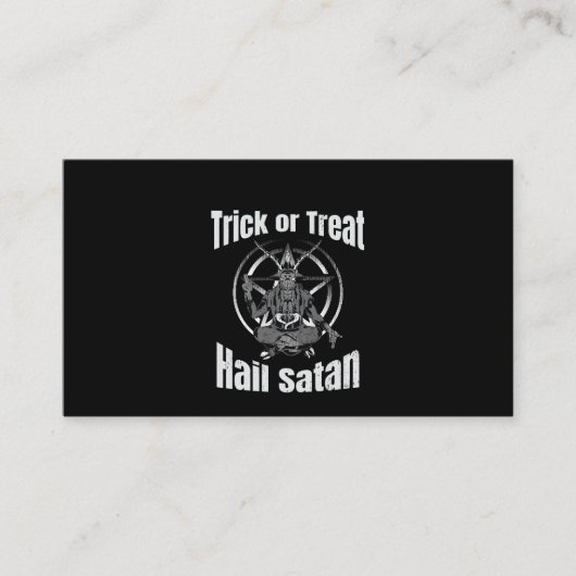 Hail Satan Pentagram Goat Halloween Visitekaartje (Voorkant)