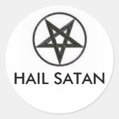 HAIL SATAN RONDE STICKER (Voorkant)