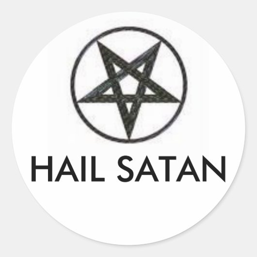 HAIL SATAN RONDE STICKER (Voorkant)