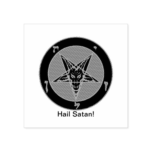 Hail Satan rubber stempel w/Baphomet (Afrduk)
