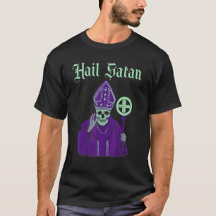 Hail Satan Satanic  Horror Church Devil Mannen T-shirt