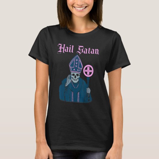 Hail Satan Satanic Horror Church Devil Mannen T-shirt (Voorkant)