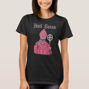 Hail Satan Satanic  Horror Church Devil Mannen T-shirt