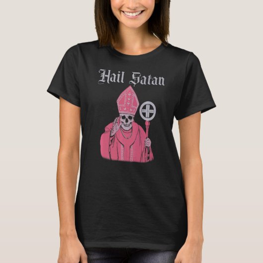 Hail Satan Satanic  Horror Church Devil Mannen T-shirt (Voorkant)