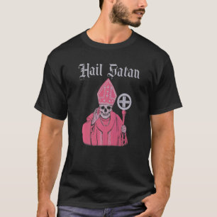 Hail Satan Satanic  Horror Church Devil Mannen T-shirt