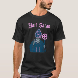 Hail Satan Satanic  Horror Church Devil Mannen T-shirt