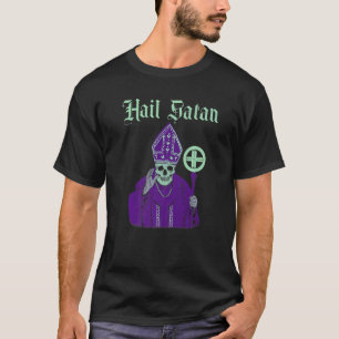 Hail Satan Satanic  Horror Church Devil Mannen T-shirt