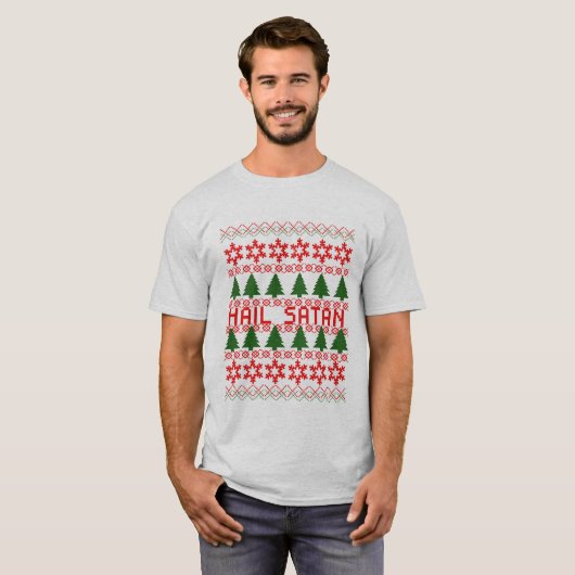 Hail Satan Ugly KerstSweater T-shirt (Voorkant volledig)