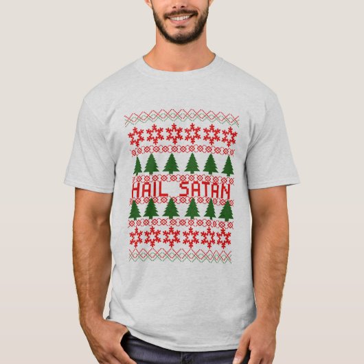 Hail Satan Ugly KerstSweater T-shirt (Voorkant)