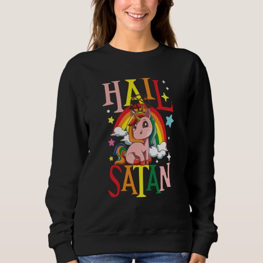 Hail Satan Unicorn Rainbow Trui (Voorkant)