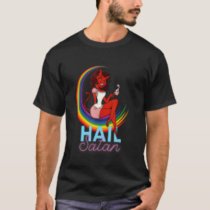 Hail Satan ze Devil Rainbow Festival Club T-shirt