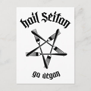 Hail Seitan 1.1 (zwart) Briefkaart