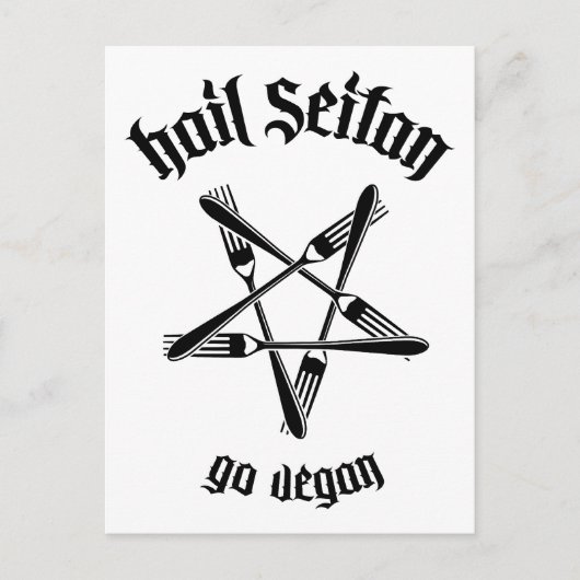Hail Seitan 1.1 (zwart) Briefkaart (Voorkant)