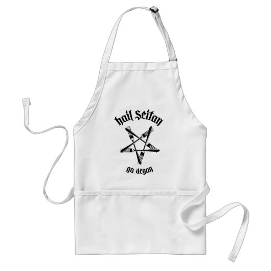 Hail Seitan 1.1 (zwart) Standaard Schort (Voorkant)