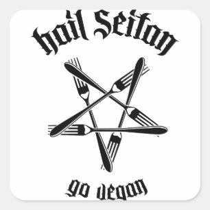 Hail Seitan 1.1 (zwart) Vierkante Sticker