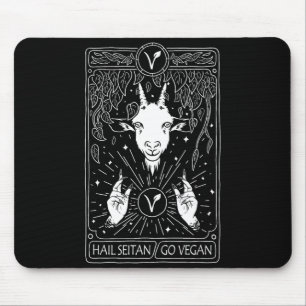 Hail seitan ga vegan grappige tarotkaart ontwerp v muismat