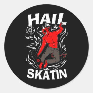 Hail Skatin Occult Satanische Pentagram 666 Satan Ronde Sticker