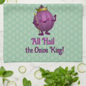 Hail the Onion King - grappige veg - aangepaste sl Theedoek (Gevouwen)
