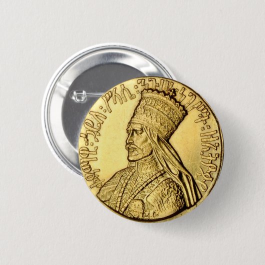 Haile Selassie Button Rasta Reggae Merchandise (Voorkant /achterkant)