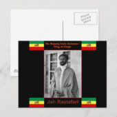 Haile Selassie de Lion Judah, Jah Rastafari Briefkaart (Voorkant / Achterkant)