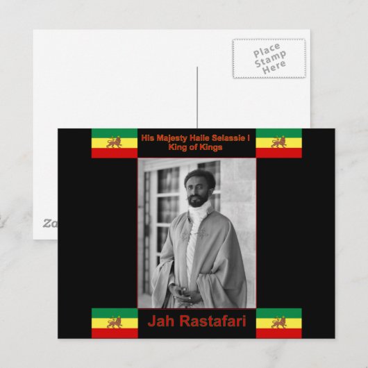 Haile Selassie de Lion Judah, Jah Rastafari Briefkaart (Voorkant / Achterkant)