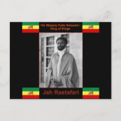 Haile Selassie de Lion Judah, Jah Rastafari Briefkaart (Voorkant)