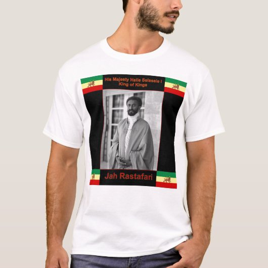 Haile Selassie de Lion Judah, Jah Rastafari T-shirt (Voorkant)