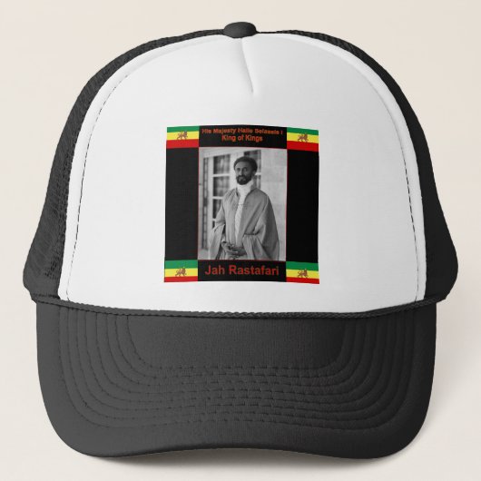 Haile Selassie de Lion Judah, Jah Rastafari Trucker Pet (Voorkant)