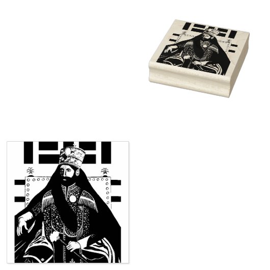 Haile Selassie Emperor of Ethiopia Rastafari Stamp Rubberstempel (Gestempeld)