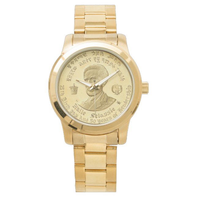 Haile Selassie Empior of Ethiopia Rastafari Watch Horloge (Voorkant)
