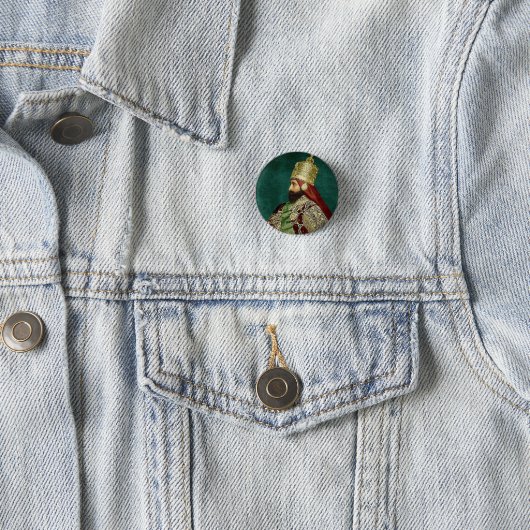 Haile Selassie Empire Ethiopia Rasta Reggae Roots Ronde Button 3,2 Cm (In situ)