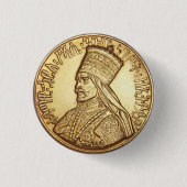 Haile Selassie Empire of Ethiopia Rastafari Button (Voorkant)