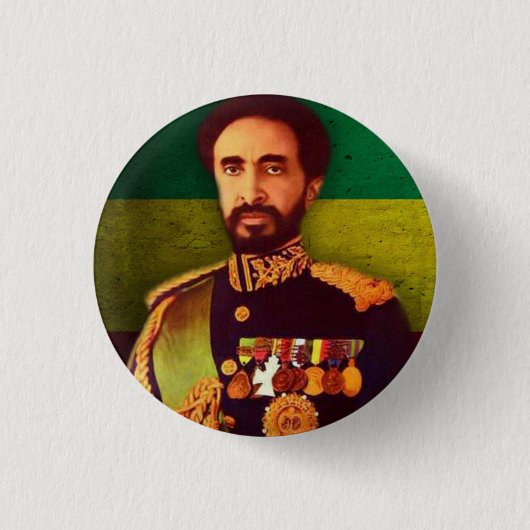 Haile Selassie Empire of Ethiopia Rastafari Button (Voorkant)