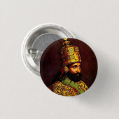 Haile Selassie Empire of Ethiopia Rastafari Button (Voorkant /achterkant)