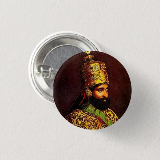 Haile Selassie Empire of Ethiopia Rastafari Button (Voorkant /achterkant)