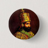 Haile Selassie Empire of Ethiopia Rastafari Button (Voorkant)