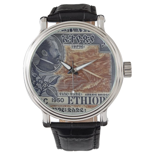 Haile Selassie Ethiopia Rasta Jah Rastafari Reggae Horloge (Voorkant)