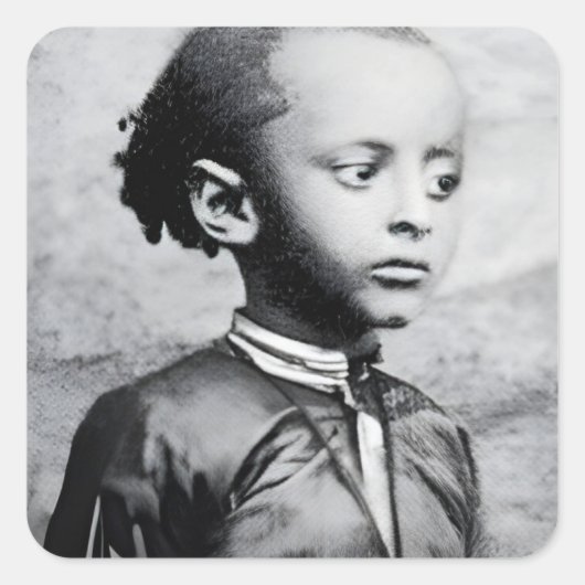 Haile Selassie Ethiopia Rasta Jah Rastafari Reggae Vierkante Sticker (Voorkant)