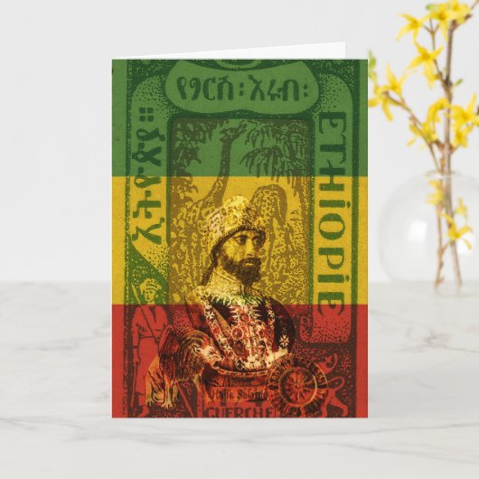 Haile Selassie Greeting Card Kaart (Gele Bloem)