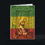 Haile Selassie Greeting Card Kaart<br><div class="desc">Haile Selassie Greeting Card. His Imperial Majesty, King of Kings, Lord of Lords, Conquering Lion of the Tribe of Judah.</div>