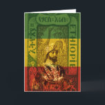 Haile Selassie Greeting Card Kaart<br><div class="desc">Haile Selassie Greeting Card.  His Imperial Majesty,  King of Kings,  Lord of Lords,  Conquering Lion of the Tribe of Judah.</div>