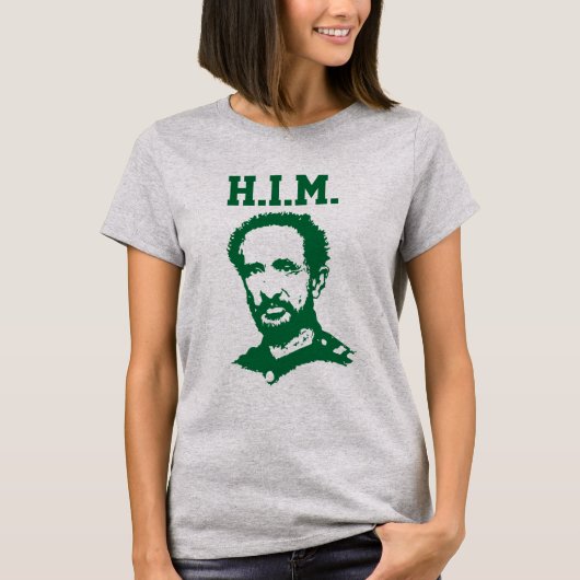 Haile Selassie - H.I.M. King - Reggae Rasta Shirt (Voorkant)