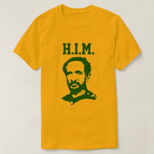 Haile Selassie - H.I.M. King - Reggae Rasta Shirt (Design voorkant)