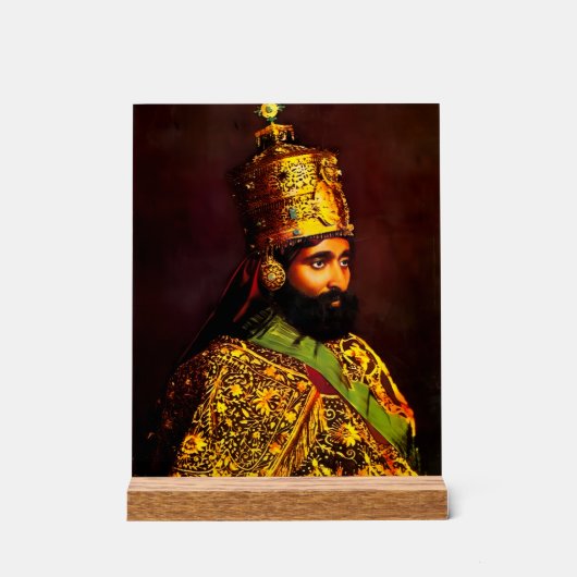 Haile Selassie - HIM - Rastafari - Postcard Acryl Bord (Voorkant)